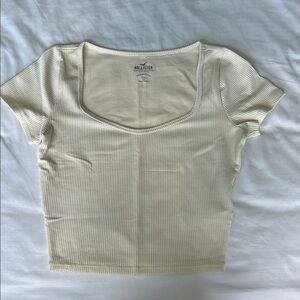 Hollister Cream Ribbed Women's Top